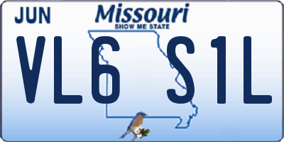 MO license plate VL6S1L