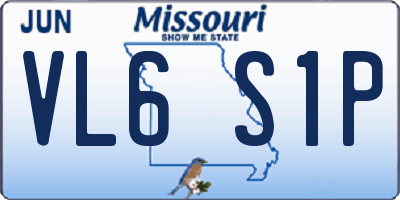 MO license plate VL6S1P