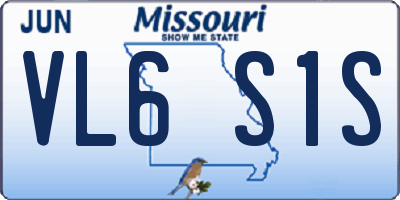 MO license plate VL6S1S