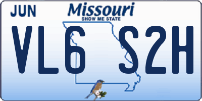 MO license plate VL6S2H