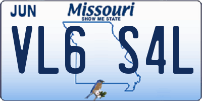 MO license plate VL6S4L