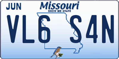 MO license plate VL6S4N