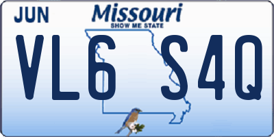 MO license plate VL6S4Q