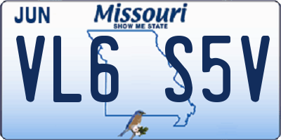 MO license plate VL6S5V