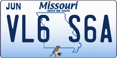 MO license plate VL6S6A