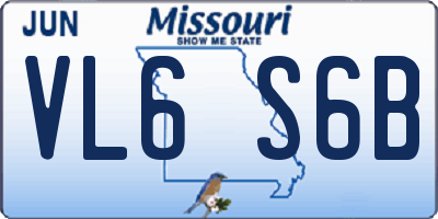 MO license plate VL6S6B
