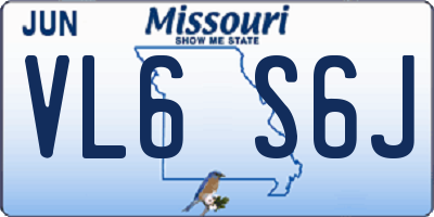 MO license plate VL6S6J
