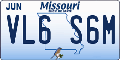 MO license plate VL6S6M