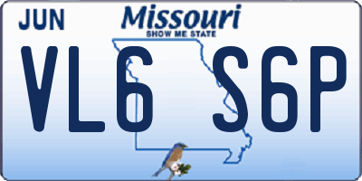 MO license plate VL6S6P