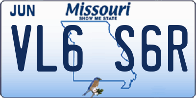 MO license plate VL6S6R