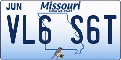 MO license plate VL6S6T