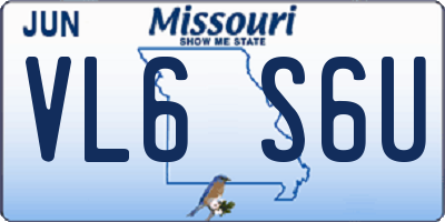 MO license plate VL6S6U