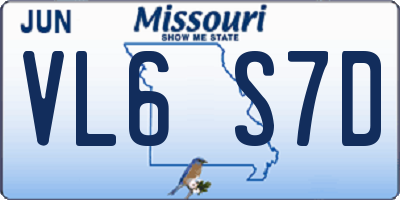 MO license plate VL6S7D