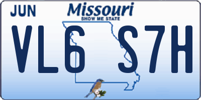 MO license plate VL6S7H