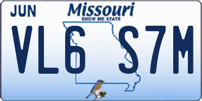 MO license plate VL6S7M
