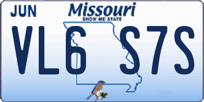 MO license plate VL6S7S