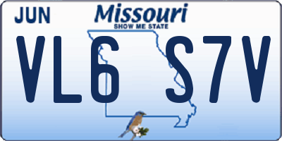 MO license plate VL6S7V