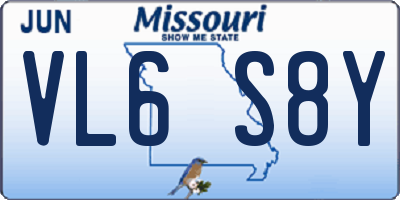 MO license plate VL6S8Y