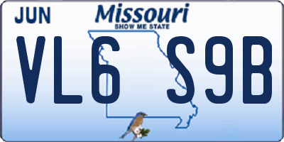 MO license plate VL6S9B