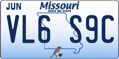 MO license plate VL6S9C