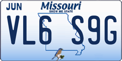 MO license plate VL6S9G
