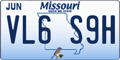 MO license plate VL6S9H