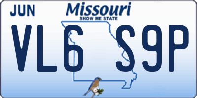 MO license plate VL6S9P