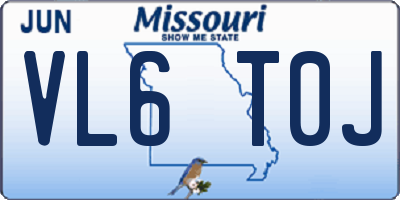 MO license plate VL6T0J