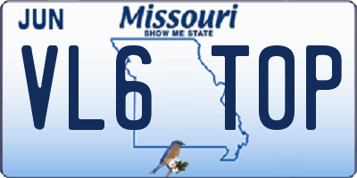 MO license plate VL6T0P