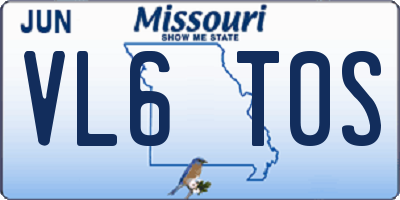 MO license plate VL6T0S