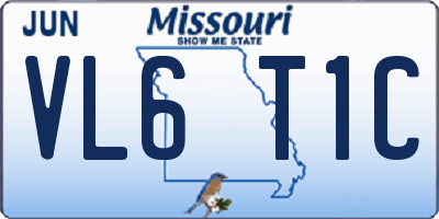 MO license plate VL6T1C
