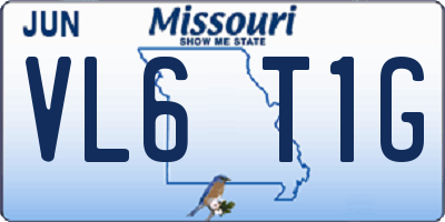 MO license plate VL6T1G