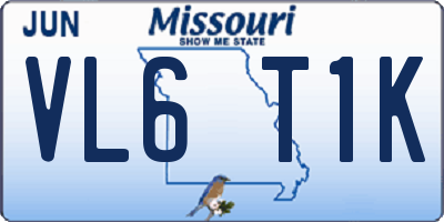 MO license plate VL6T1K
