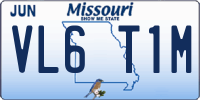 MO license plate VL6T1M