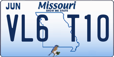 MO license plate VL6T1O