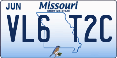 MO license plate VL6T2C