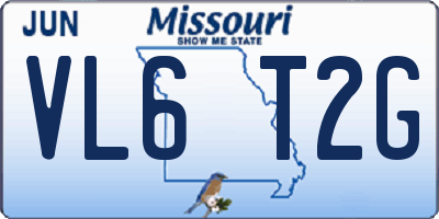 MO license plate VL6T2G