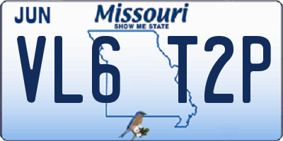 MO license plate VL6T2P