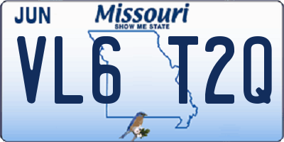 MO license plate VL6T2Q