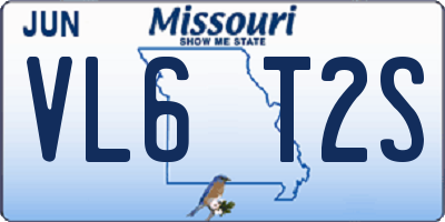 MO license plate VL6T2S