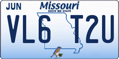 MO license plate VL6T2U