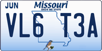 MO license plate VL6T3A
