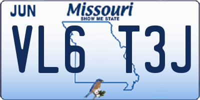 MO license plate VL6T3J
