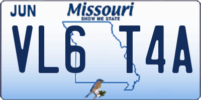 MO license plate VL6T4A
