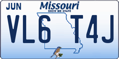 MO license plate VL6T4J