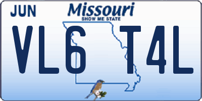 MO license plate VL6T4L