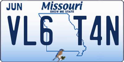 MO license plate VL6T4N