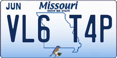 MO license plate VL6T4P