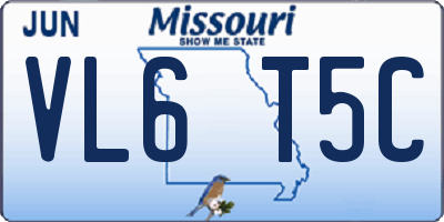 MO license plate VL6T5C
