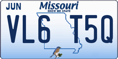 MO license plate VL6T5Q